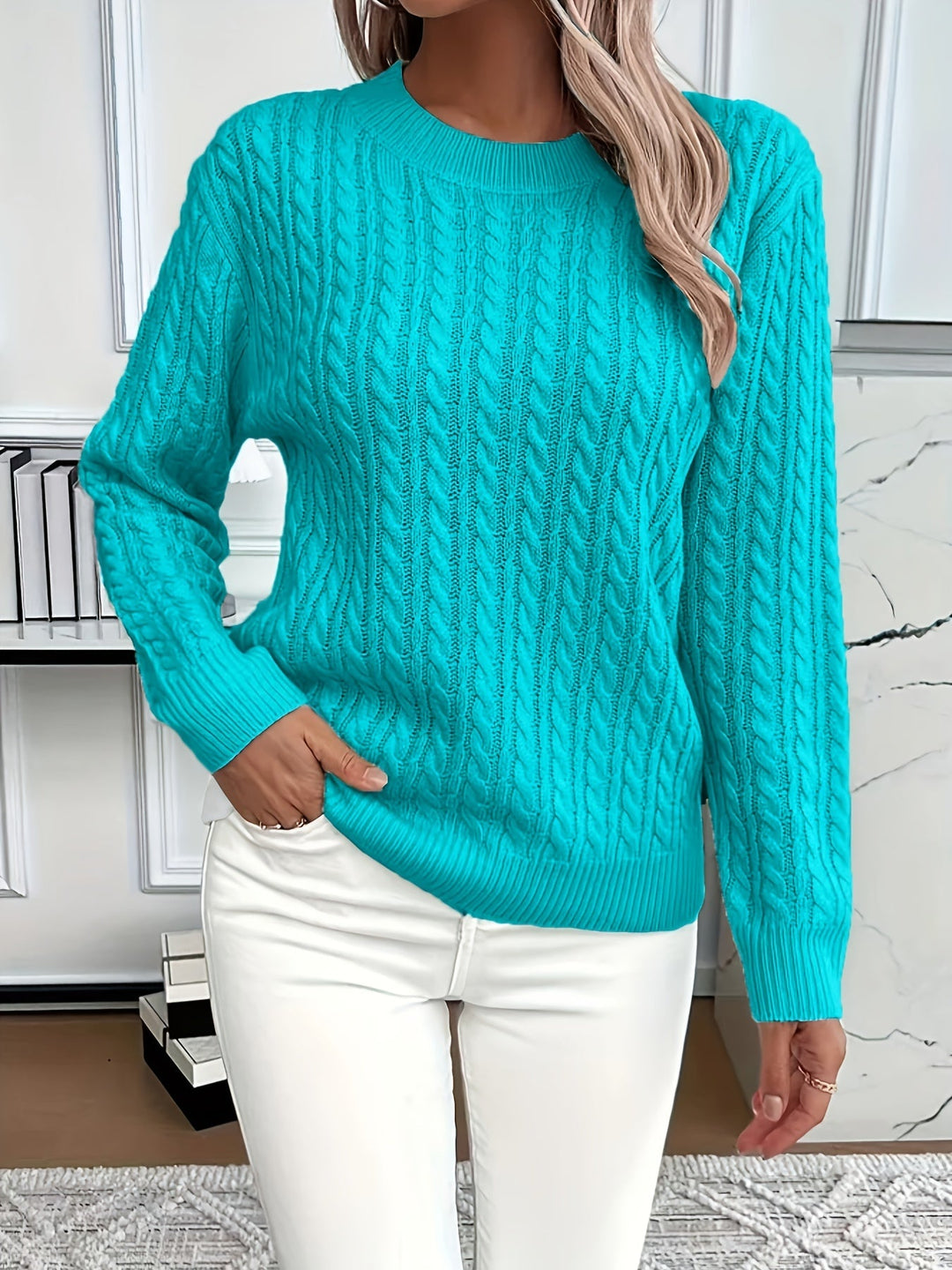 Antonella - Casual Loose-Fit Round Neck Sweater