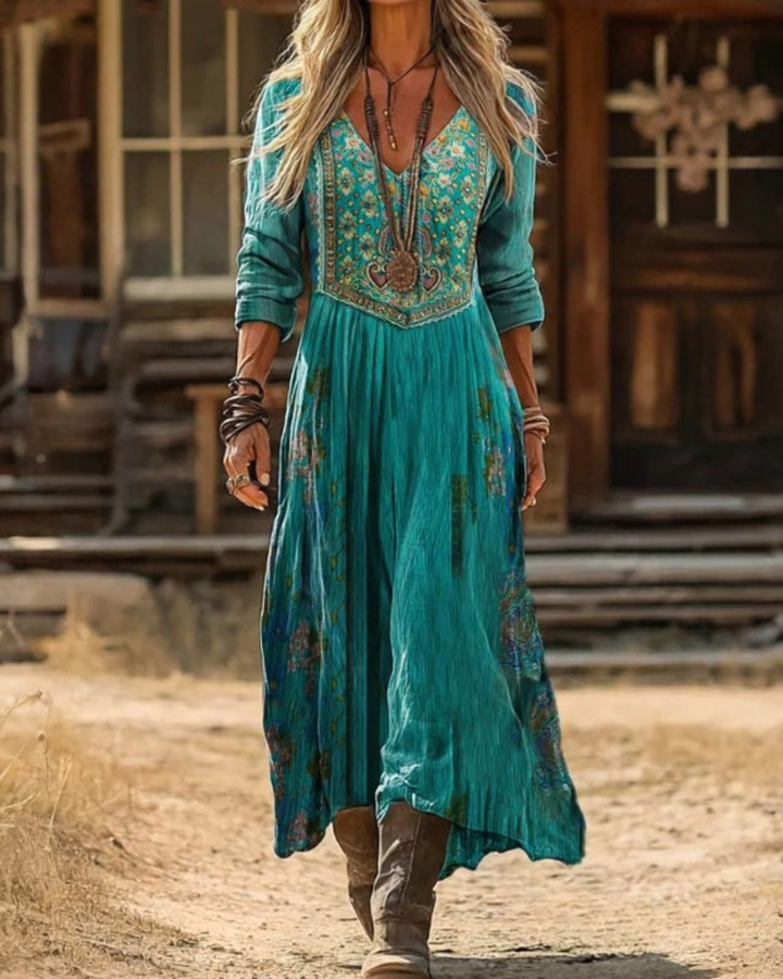 BNY| Long Sleeve Vintage Casual Dress