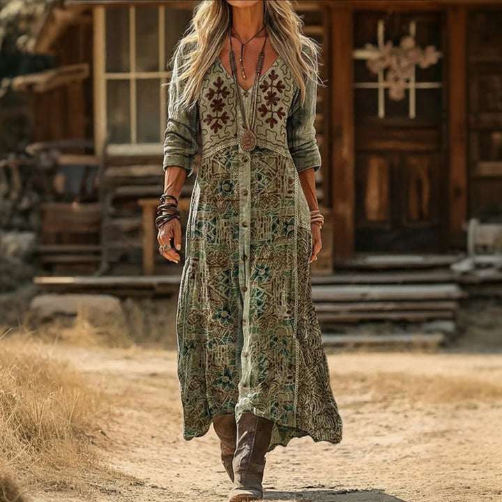 BNY| Long Sleeve Vintage Casual Dress