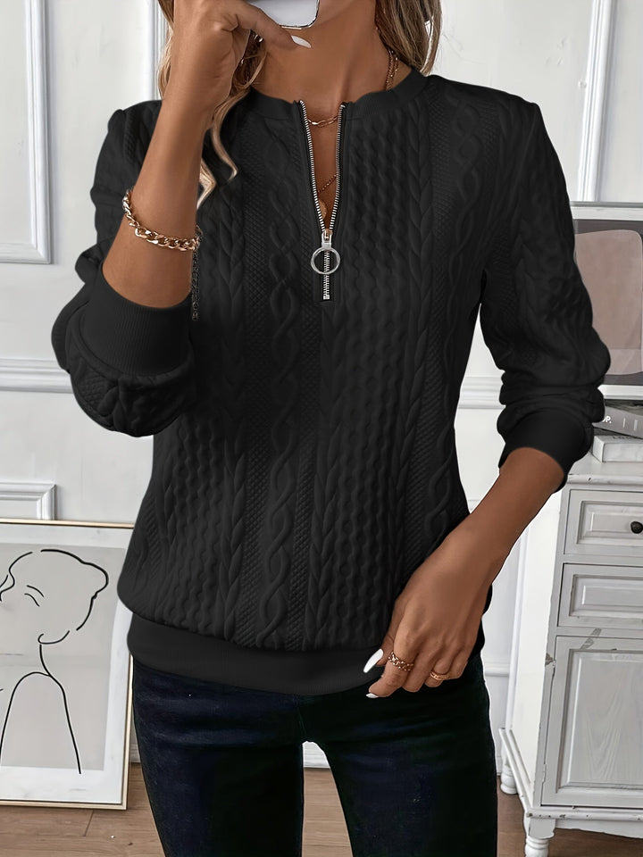 Amalie™ | Zip-Up Cable Knit Sweater