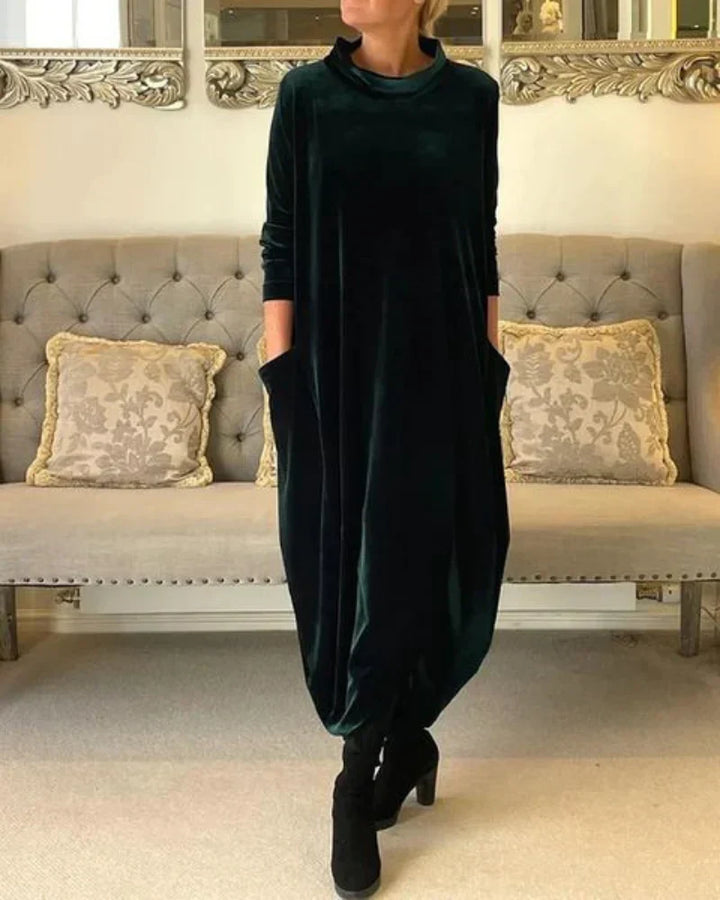 Elspeth | Relaxed Draped Winter Maxi Dress
