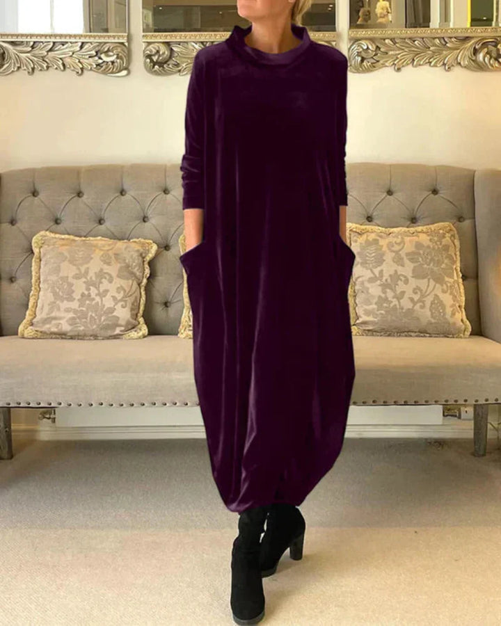 Elspeth | Relaxed Draped Winter Maxi Dress