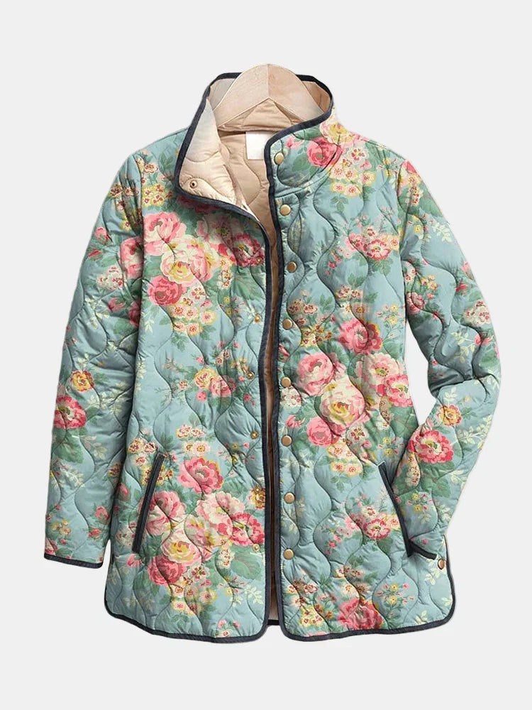 Amaya | Vintage Floral Print Quilted Jacket