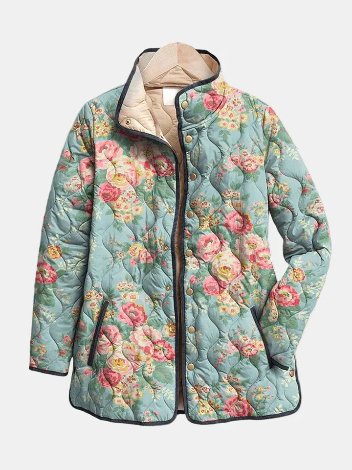 Amaya | Vintage Floral Print Quilted Jacket