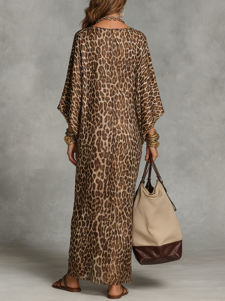 Elevated Leopard Print Twist-Front Maxi Dress