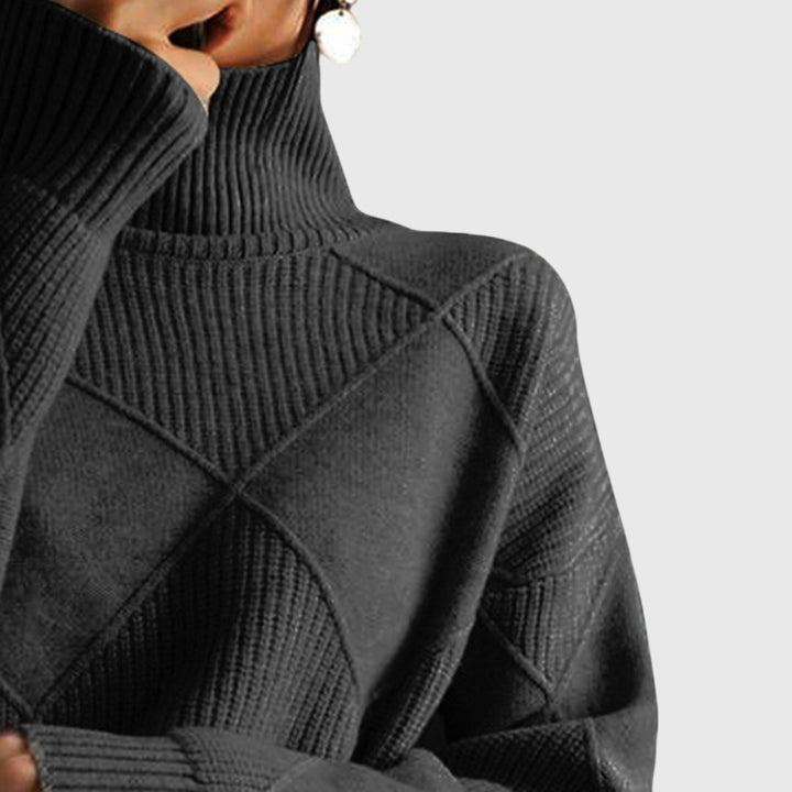 Laurel - Modern Geometric Turtleneck Sweater