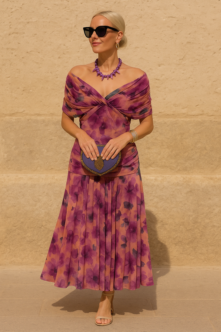 Elegant V-neck Fantasy Party Maxi Dress