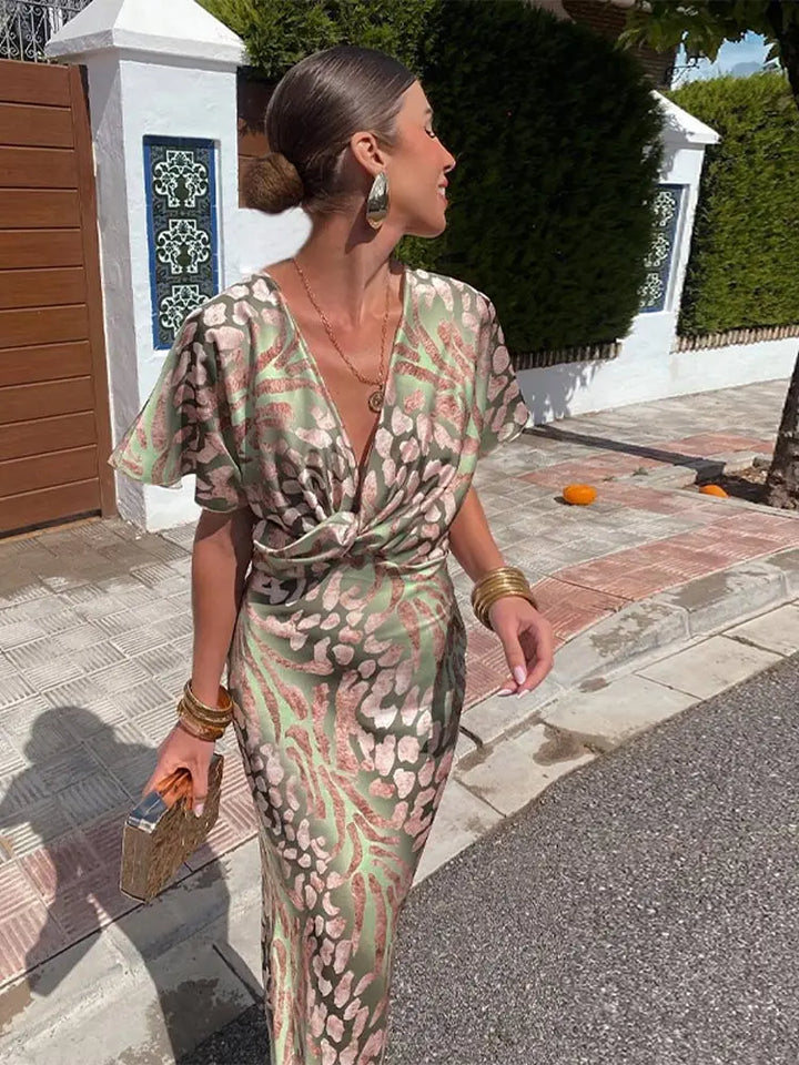 Oriana – Twist Front Maxi Dress