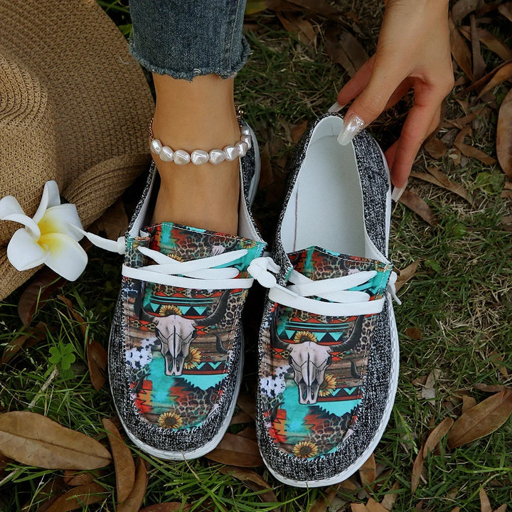 Women's Lightweight Sports Shoes Spring Fashion Flats Lace Up Soft Sole Casual Sneakers Women Comfortable Non Slip Walking Shoes