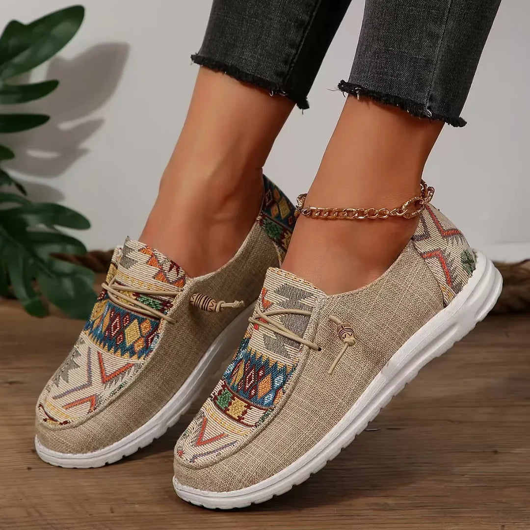Women's Lightweight Sports Shoes Spring Fashion Flats Lace Up Soft Sole Casual Sneakers Women Comfortable Non Slip Walking Shoes