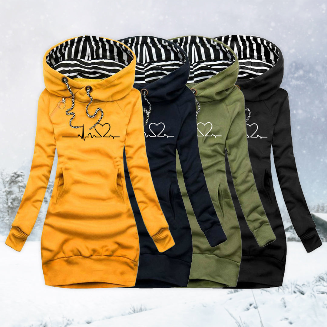 Angela | Sweater Dress with Heartbeat Design