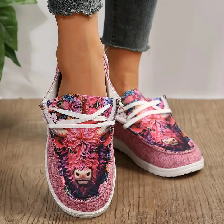 Women's Lightweight Sports Shoes Spring Fashion Flats Lace Up Soft Sole Casual Sneakers Women Comfortable Non Slip Walking Shoes