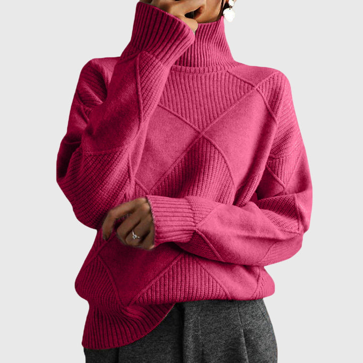 Laurel - Modern Geometric Turtleneck Sweater