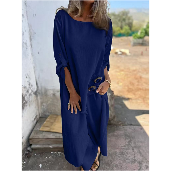 Cotton-Linen Dress + Pants - Comfortable Two-Piece Set