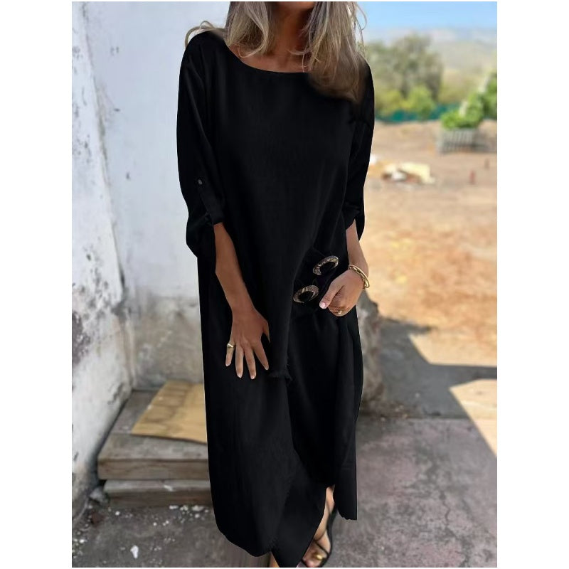Cotton-Linen Dress + Pants - Comfortable Two-Piece Set