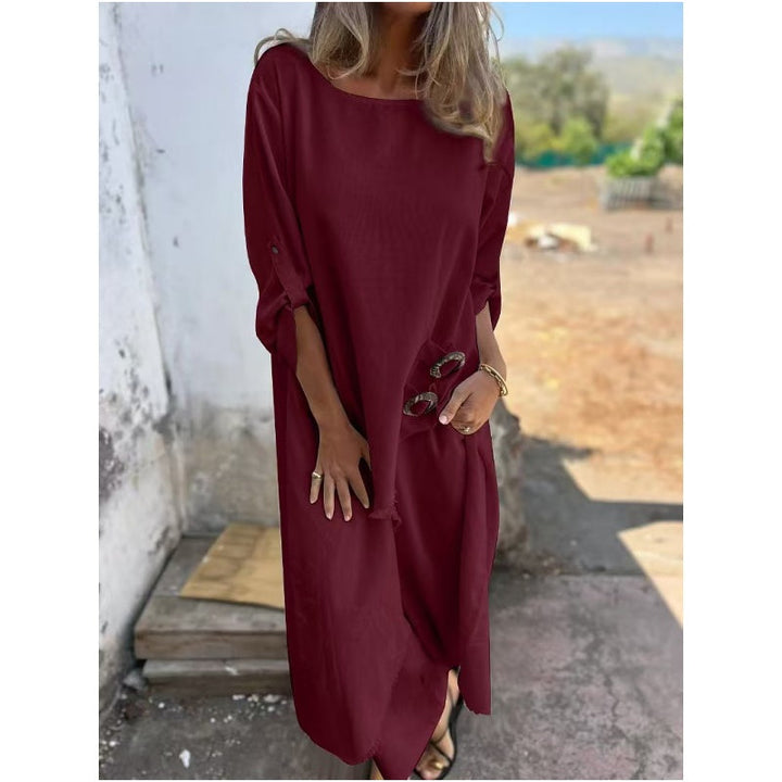 Cotton-Linen Dress + Pants - Comfortable Two-Piece Set